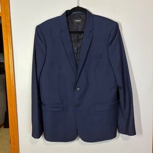 The Kooples Paris Soft Twill Relief Blazer Navy Blue‎ Wool Two Button Mens